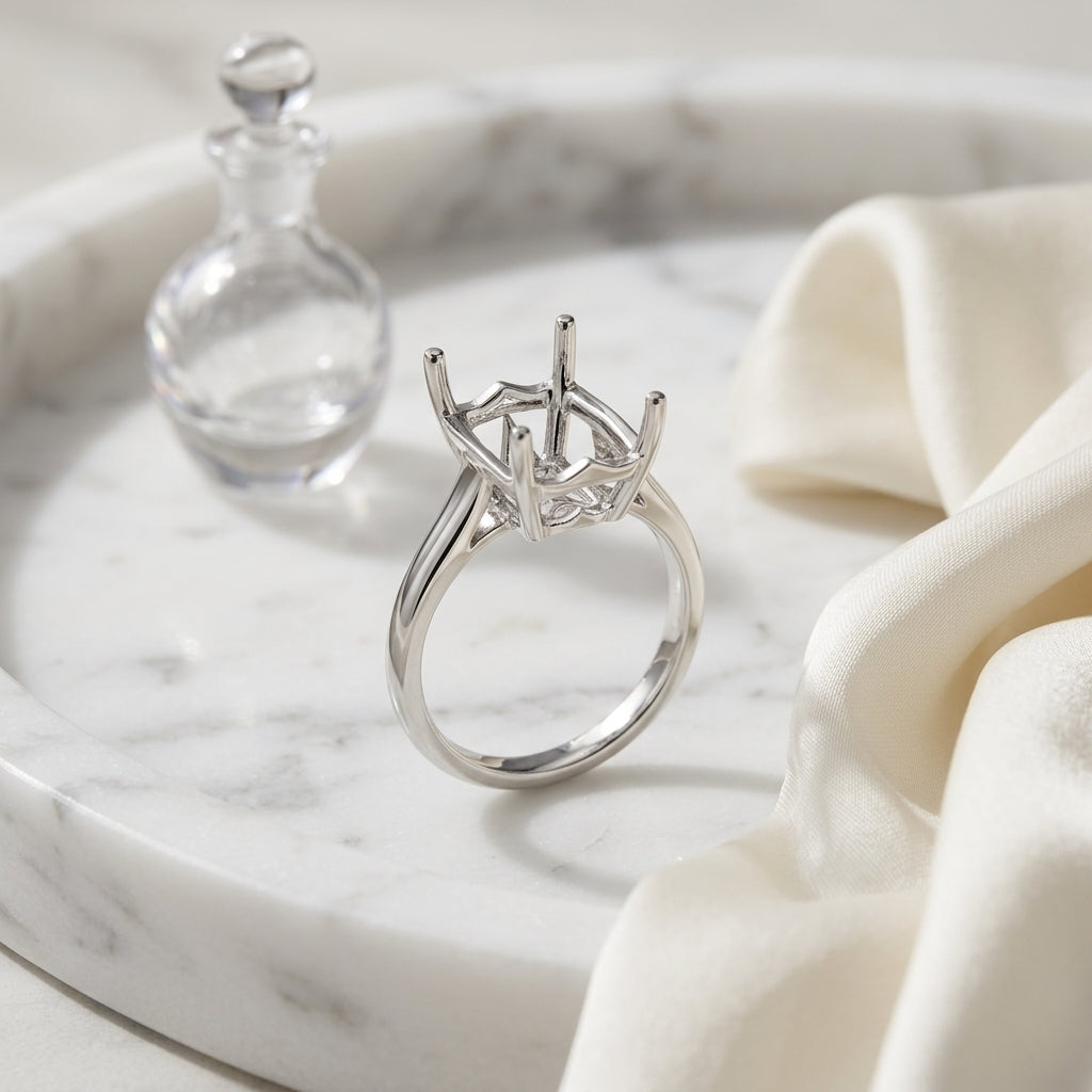 Rhodolite Garnet And Diamond Ring In 14k White Gold — atelier still life