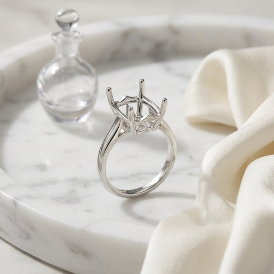 Rhodolite Garnet And Diamond Ring In 14k White Gold — atelier still life