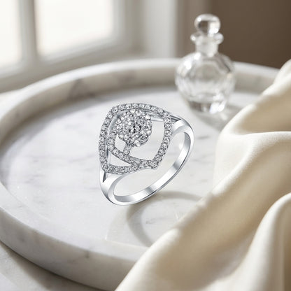 Diamond Geometric Ring In 14k White Gold — atelier still life