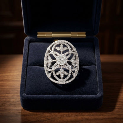 Diamond Edwardian Ring In 14k White Gold — gift presentation
