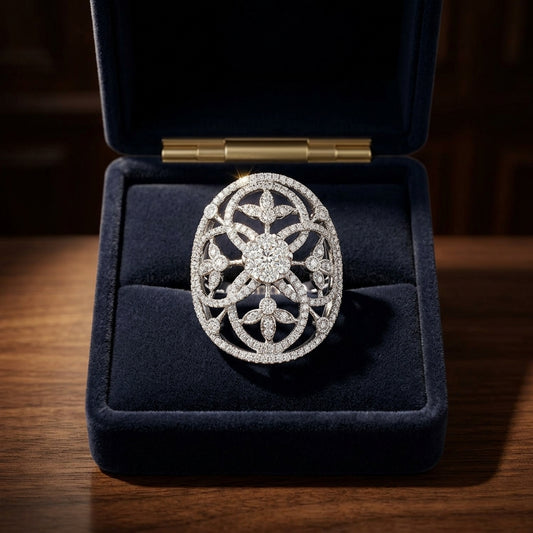 Diamond Edwardian Ring In 14k White Gold — gift presentation