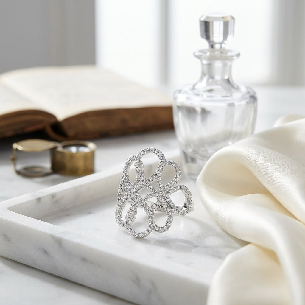 Diamond Twine Ring In 14k White Gold — atelier still life