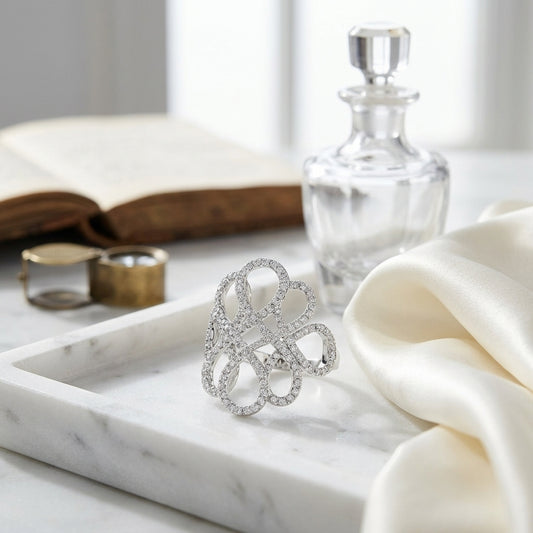 Diamond Twine Ring In 14k White Gold — atelier still life