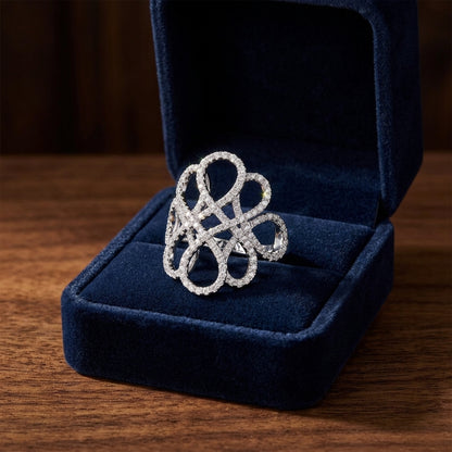 Diamond Twine Ring In 14k White Gold — gift presentation