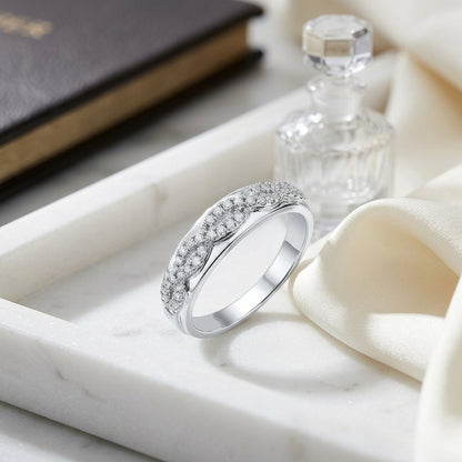 Diamond Braided Ring In 14k White Gold — atelier still life
