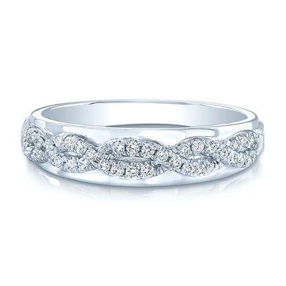 Diamond Braided Ring In 14k White Gold
