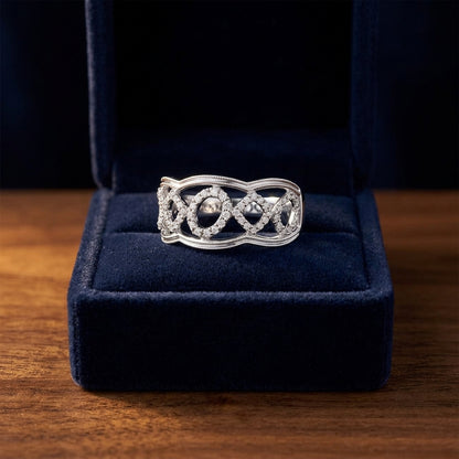 Delicate Diamond Ring In 14k White Gold — gift presentation