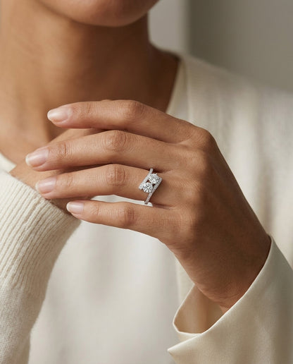 Two Stone Diamond Ring In 14k White Gold (1 1/5 Ct.tw.) — editorial close-up