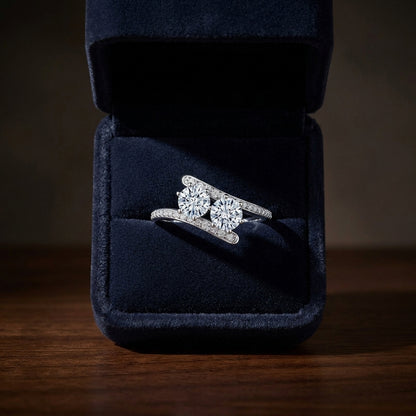 Two Stone Diamond Ring In 14k White Gold (1 1/5 Ct.tw.) — gift presentation