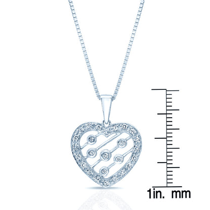 Diamond Heart Pendant In 14k White Gold