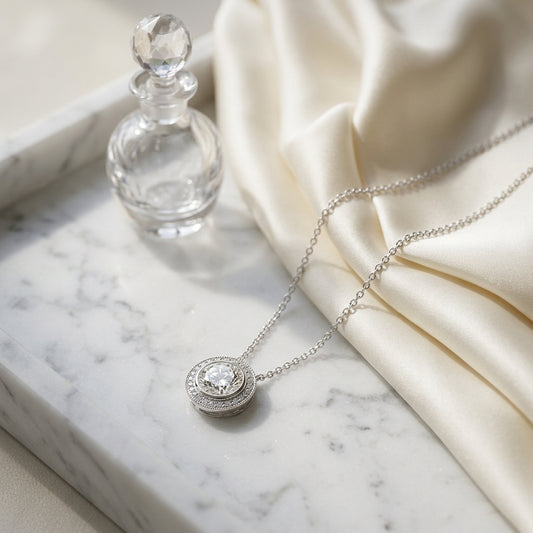 14kw Cubic Zirconia Pendant — atelier still life