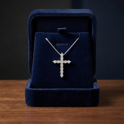 Diamond Cross In 14k White Gold (1/4 Ct. Tw.) — gift presentation