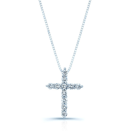 Diamond Cross In 14k White Gold (1/4 Ct. Tw.)