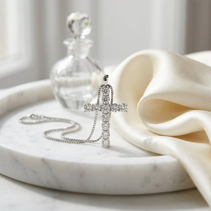 Diamond Cross In 14k White Gold (1/4 Ct. Tw.) — atelier still life
