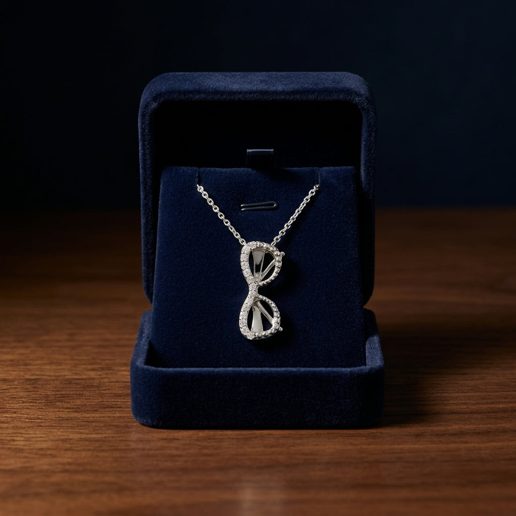 Diamond Sunglasses Pendant In 14k White Gold (18-in Curb Chain) — gift presentation