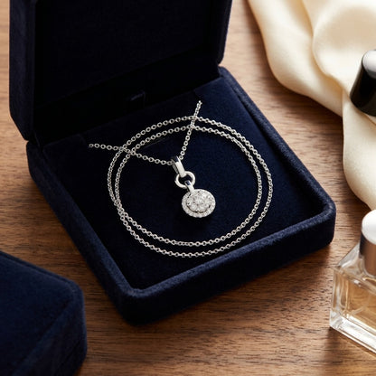 Diamond Bar-Link Bail Pendant in 14k White Gold — velvet box