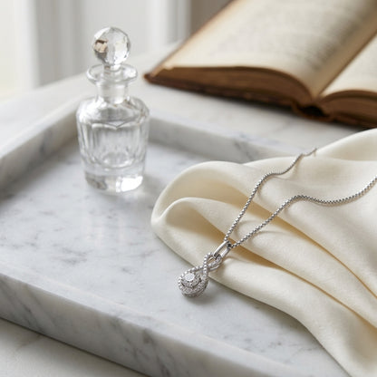 Diamond Infinity Pendant In 14k White Gold — atelier still life