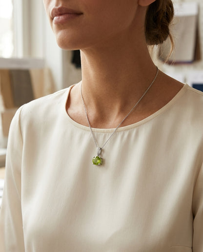 Peridot And Diamond Pendant — editorial close-up