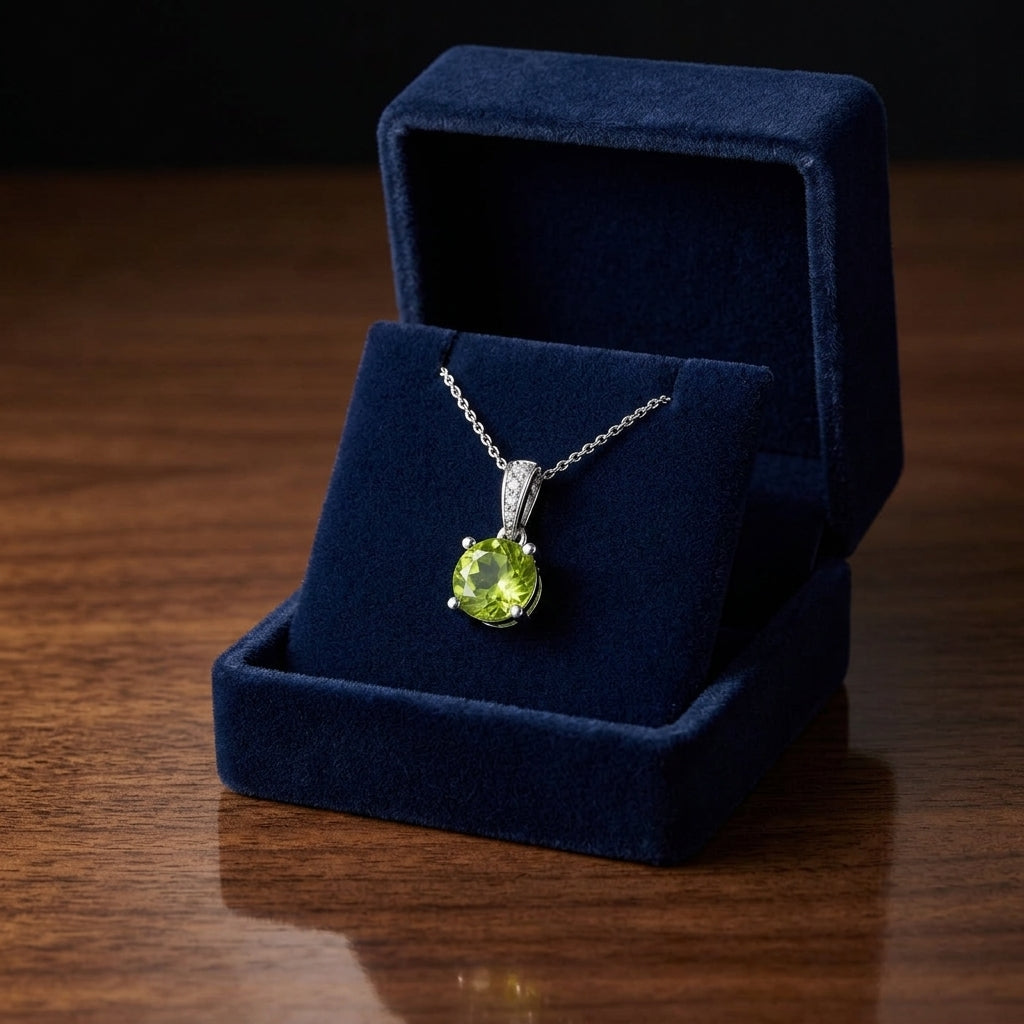 Peridot And Diamond Pendant — gift presentation
