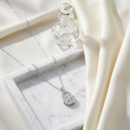 Diamond Arched Hinge Pendant In 14k White Gold — atelier still life