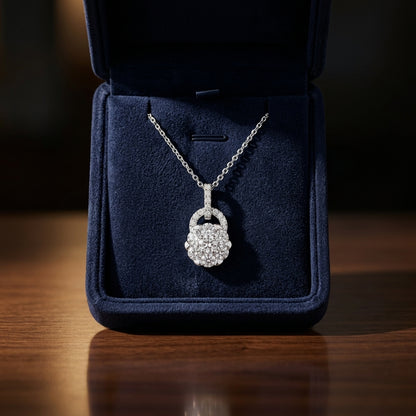 Diamond Arched Hinge Pendant In 14k White Gold — gift presentation