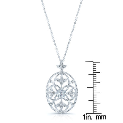 Diamond Edwardian Pendant In 14k White Gold