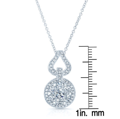 Diamond Equestrian-inspired Pendant In 14k White Gold 1ctw