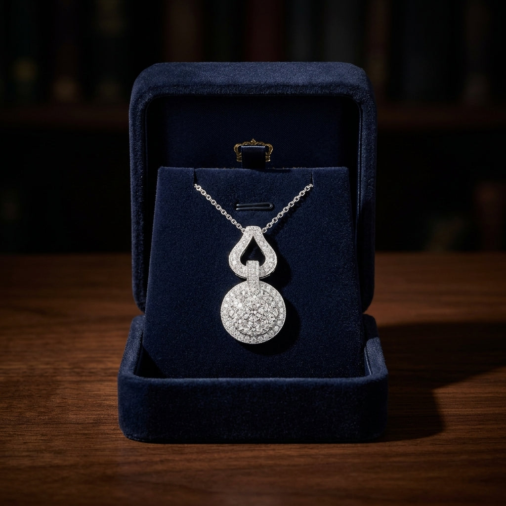 Diamond Equestrian-inspired Pendant In 14k White Gold 1ctw — gift presentation