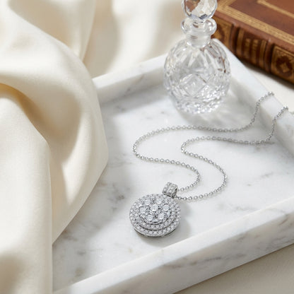 Diamond Cluster Shield Pendant In 14k White Gold 2.25ctw — atelier still life