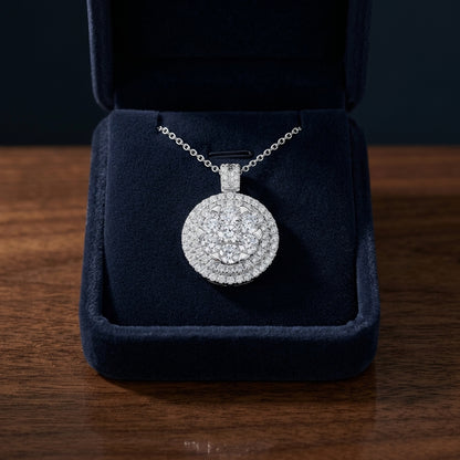 Diamond Cluster Shield Pendant In 14k White Gold 2.25ctw — gift presentation