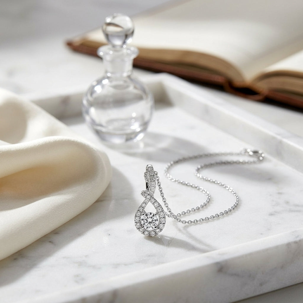 Diamond Infinity Pendant In 14k White Gold (18-in Curb Chain) — atelier still life