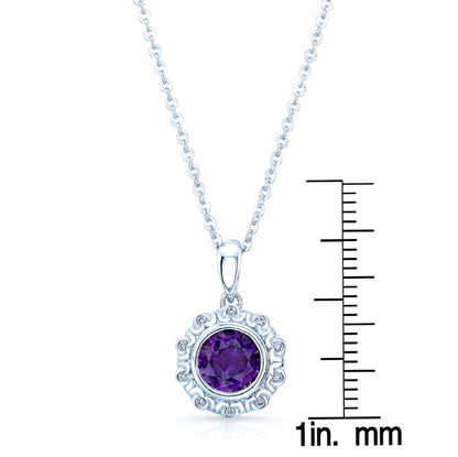 14kw Gold Amethyst & Diamond Pendant