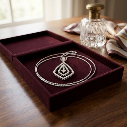 Pave Diamond Pendant in 14k White Gold (5/8 Ct. Tw.) — velvet box