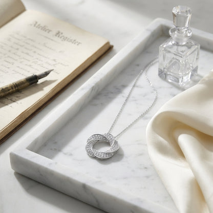 Diamond Wreath Pendant In 14k White Gold 18 In Curb Chain — atelier still life