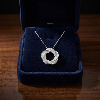 Diamond Wreath Pendant In 14k White Gold 18 In Curb Chain — gift presentation