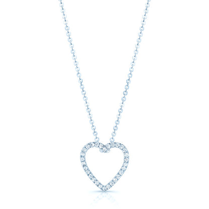 Diamond Heart Pendant In 14k White Gold