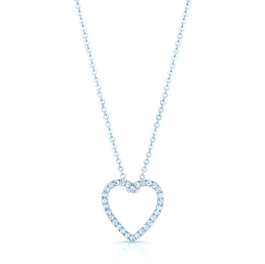 Diamond Heart Pendant In 14k White Gold