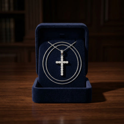 Diamond Cross Pendant In 14k White Gold (1/3 Ct.tw.) — gift presentation