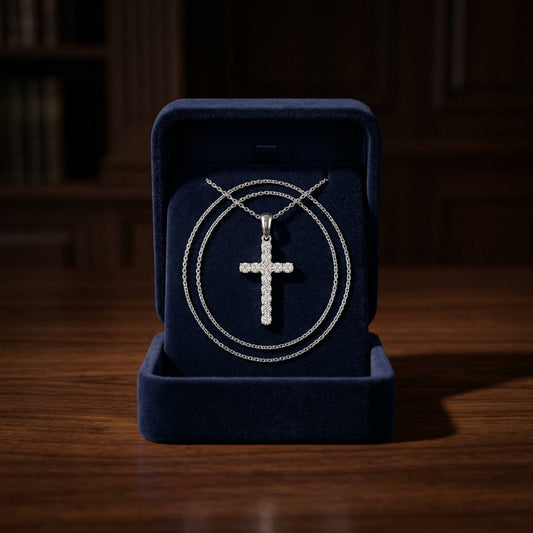Diamond Cross Pendant In 14k White Gold (1/3 Ct.tw.) — gift presentation