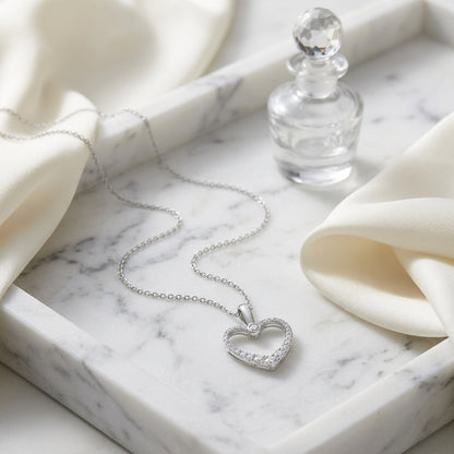 Diamond Pave Heart Pendant In 14k White Gold (1/4 Ct.tw.) — atelier still life