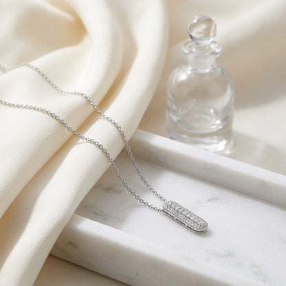 Diamond Stick Pendant In 14k White Gold (3/8 Ct.tw.) — atelier still life