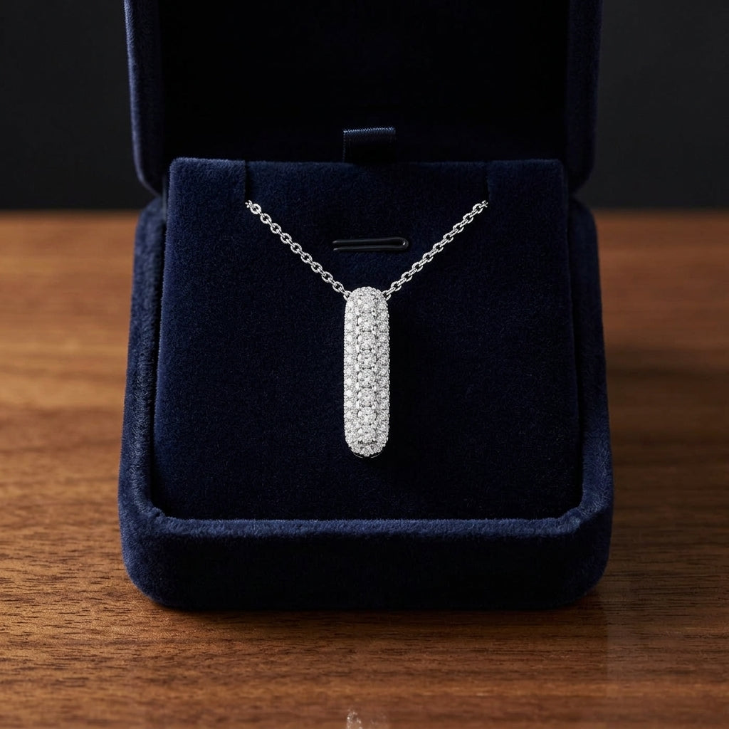 Diamond Stick Pendant In 14k White Gold (3/8 Ct.tw.) — gift presentation