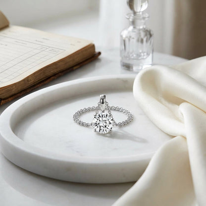 Round Diamond Solitaire 1/2ct Pendant In 14k White Gold — atelier still life