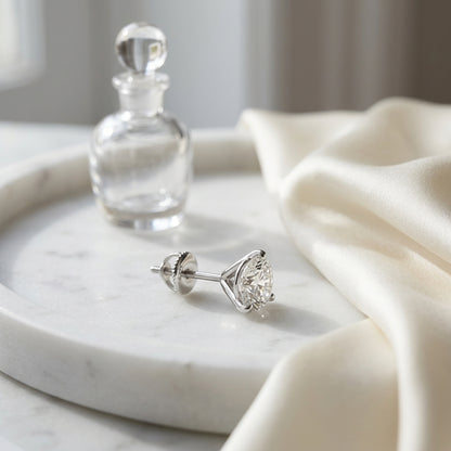 Diamond Martini Studs 14k White Gold — atelier still life