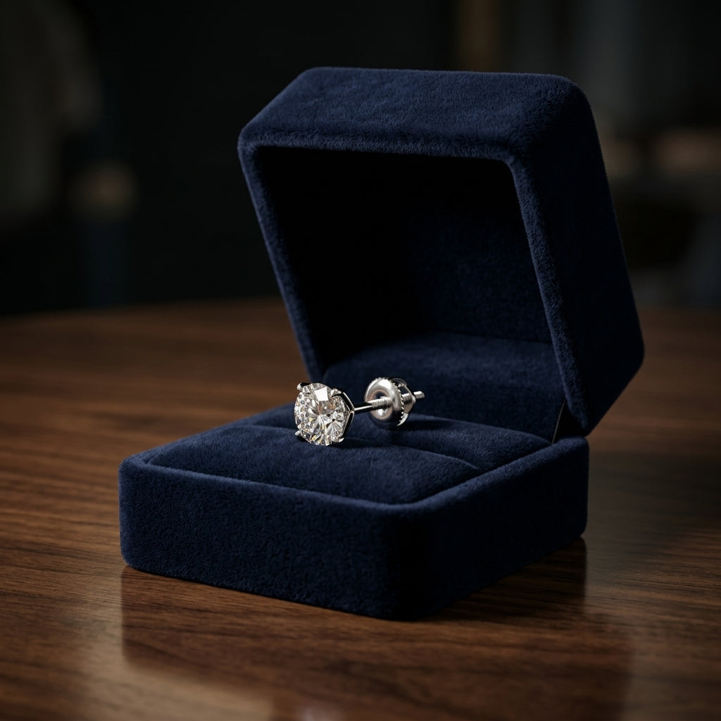 Diamond Martini Studs 14k White Gold — gift presentation