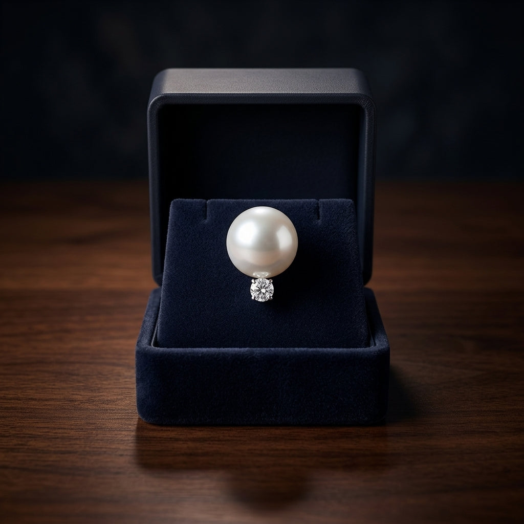 White Cultured Akoya Pearl Earrings In 14k White Gold — gift presentation