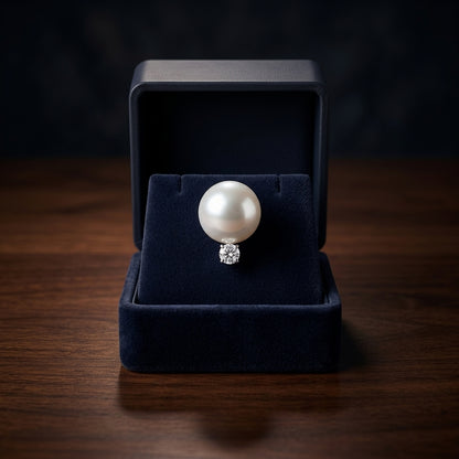 White Cultured Akoya Pearl Earrings In 14k White Gold — gift presentation
