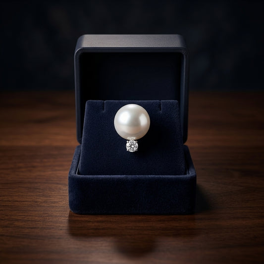 White Cultured Akoya Pearl Earrings In 14k White Gold — gift presentation
