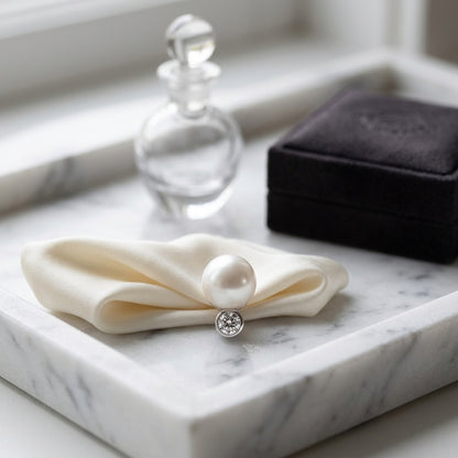 Akoya Pearl & Diamond Earrings In 14k White Gold — atelier still life