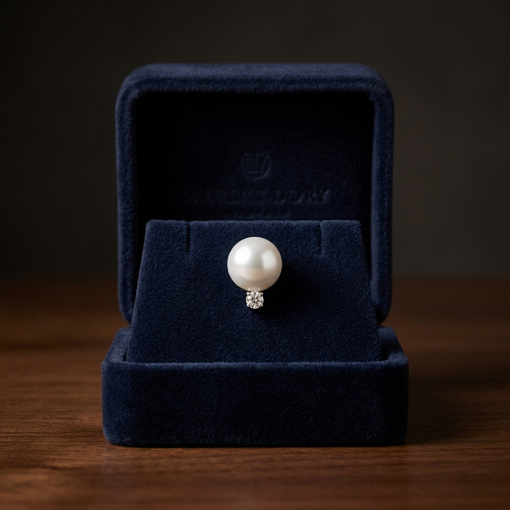 Akoya Pearl & Diamond Earrings In 14k White Gold — gift presentation